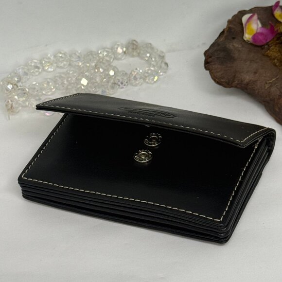 Coach Genuine Leather Essential Card Holder Case Wallet - Black - New - FS8889 - Picture 3 of 8